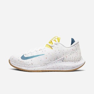 Adidasi Tenis Nike NikeCourt Air Zoom Zero Dama Albi Turcoaz Deschis Galbeni Albastri | UIOK-74659